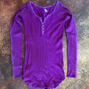 Magenta Long Sleeve Women's thermal Top. Looks similar to Free People brand